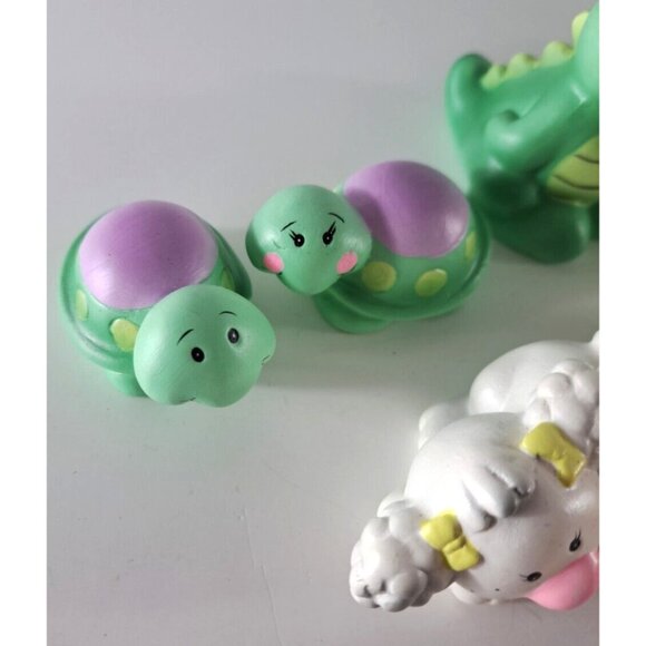 VTG Enesco Sonrise Noahs Ark Figures Turtles Dogs Ducks Alligator Ceramic 80s - Picture 2 of 7